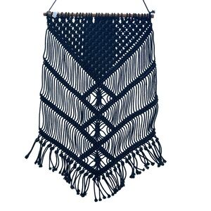 Handmade Black Macrame Wall Hanging